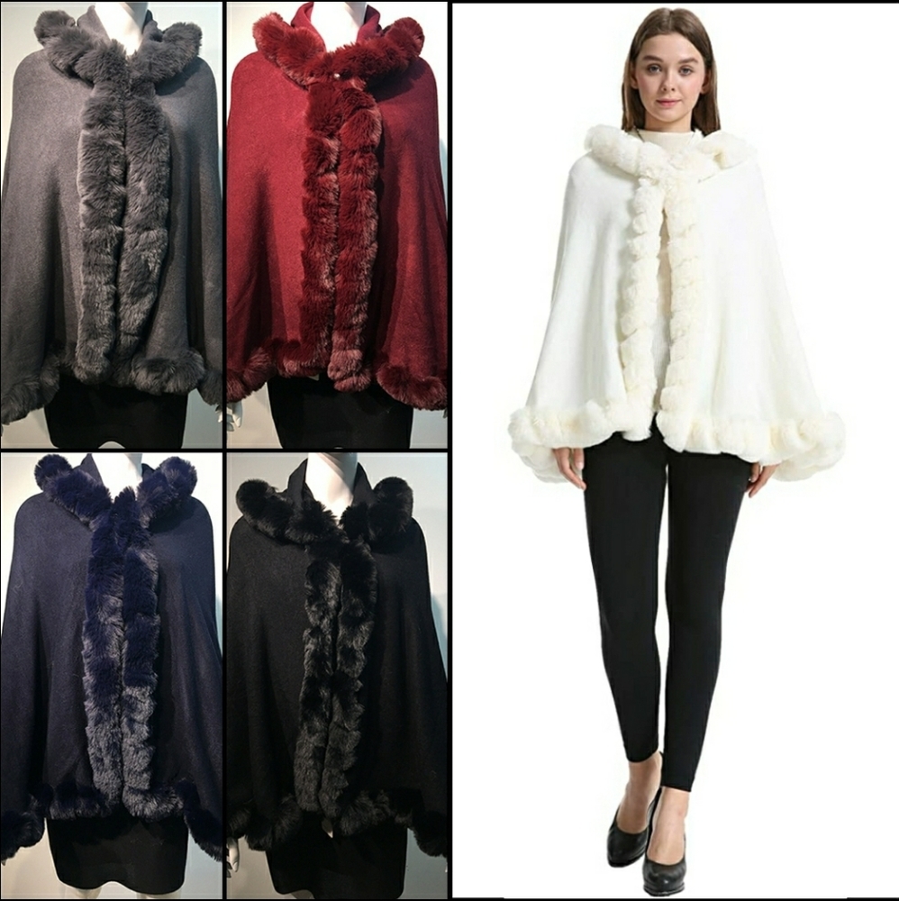 Fur Cloak Cape w/ Hood